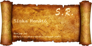 Siska Renátó névjegykártya